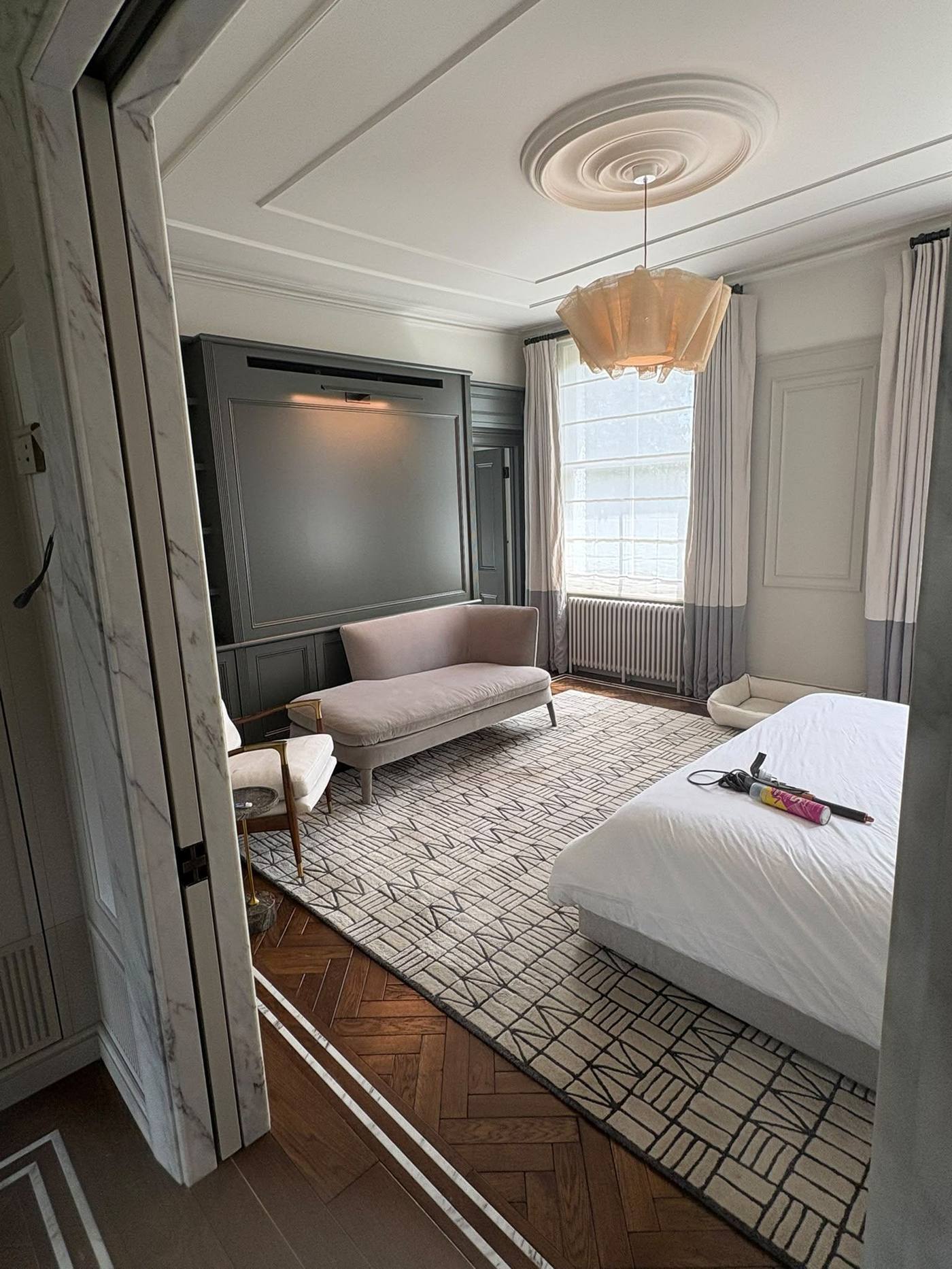Bedroom doorway with marble surround