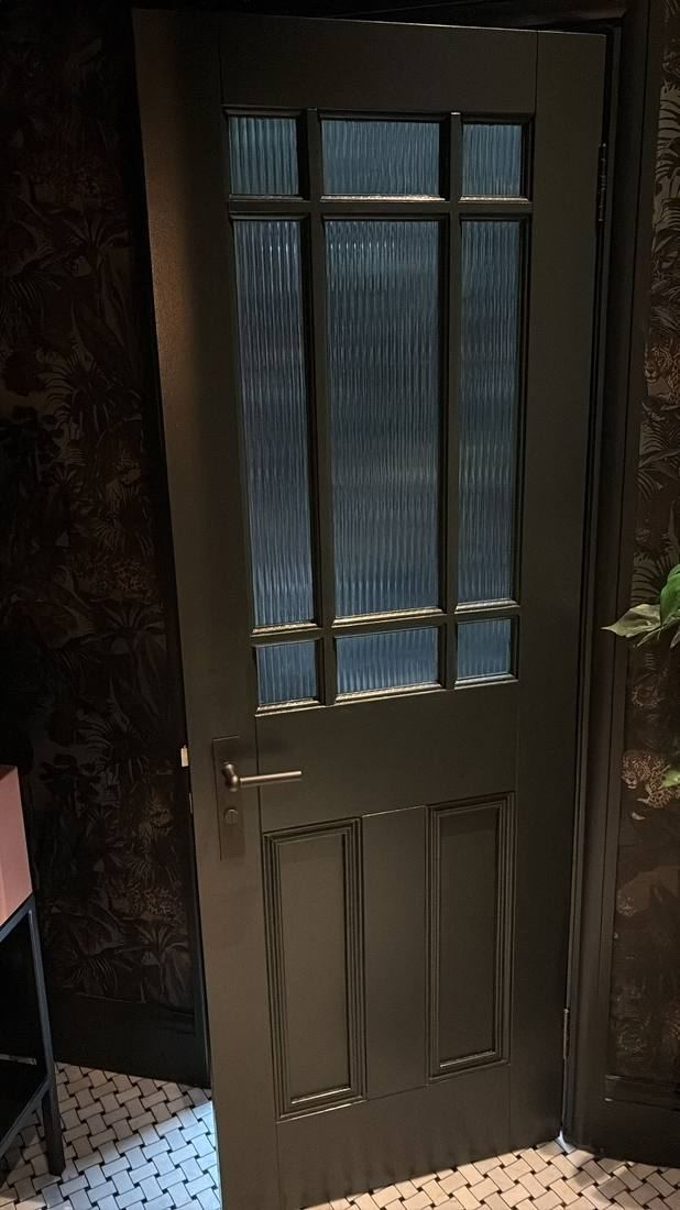 Bespoke Black Door with Reeded Glass