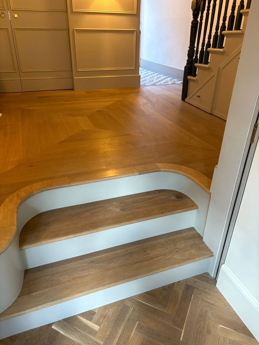 Curved Oak Step — Bespoke Detail