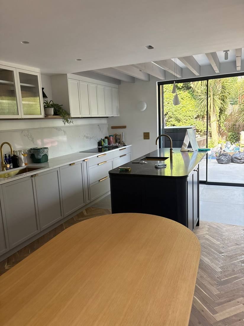 Kitchen & Dining with Sculptural Pendant