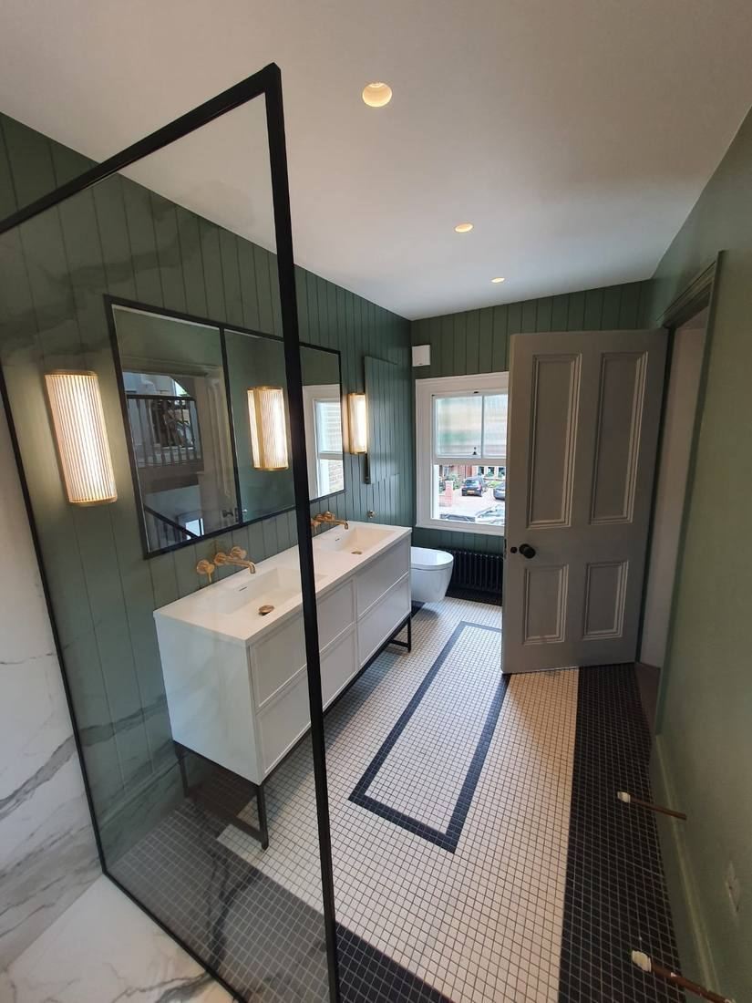 Sage Bathroom — Full Room View