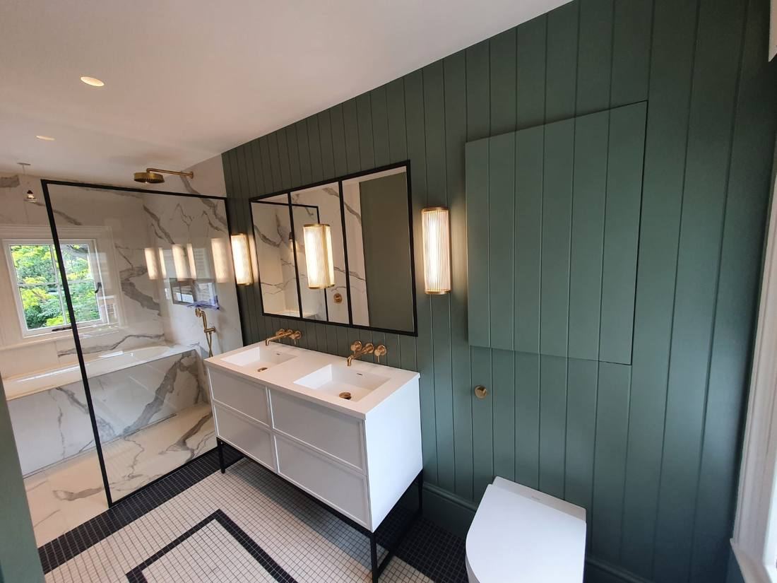 Sage Green Master Bathroom