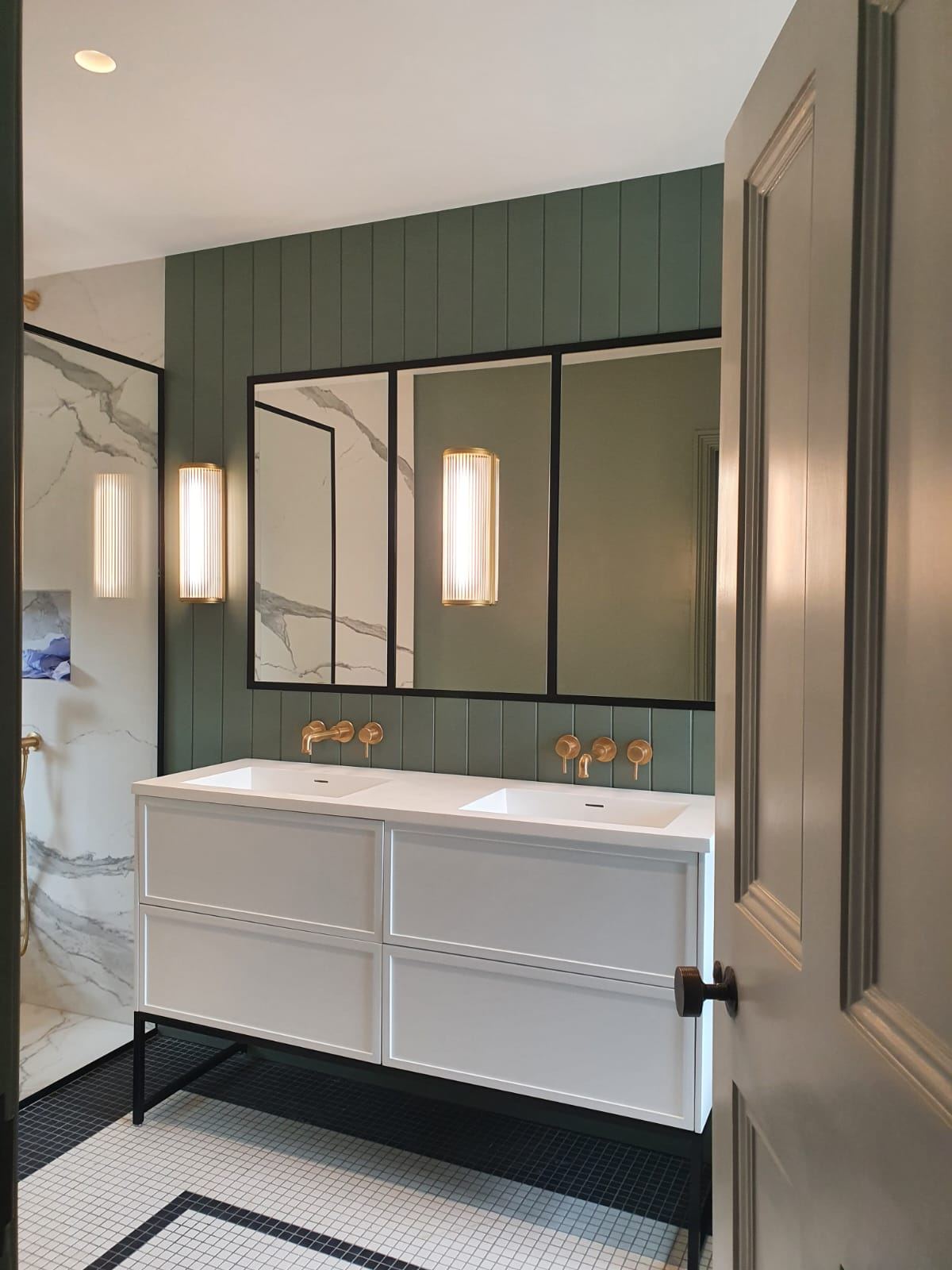 Sage Green Panelled Bathroom