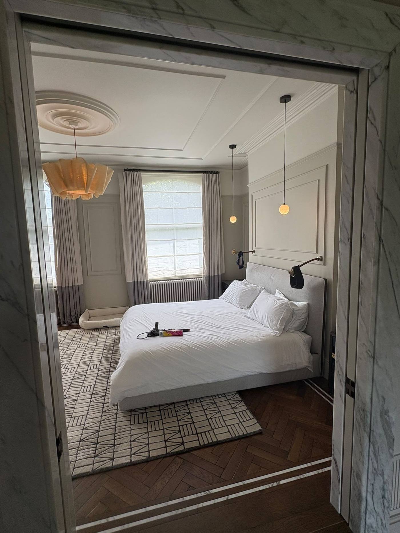 Walk-in dressing room with fitted wardrobes, North London